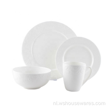 16pcs Bone Color Glazed Servies Set